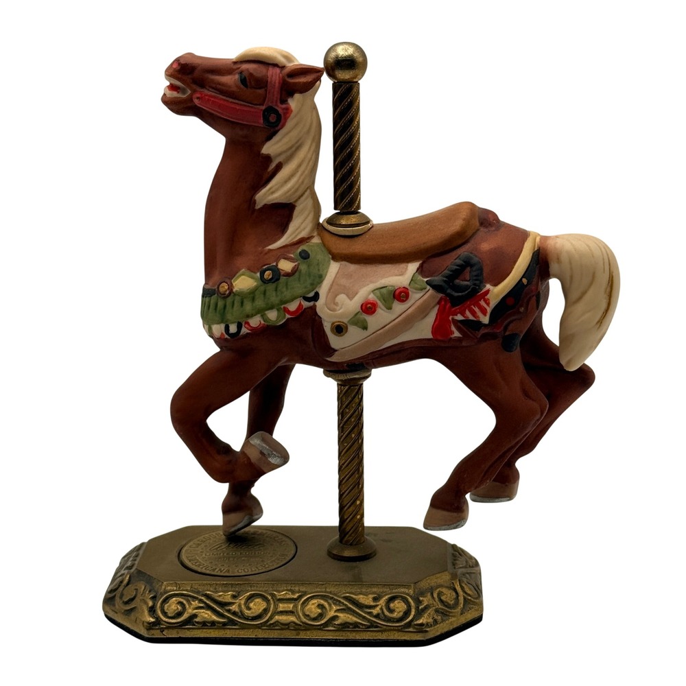 Willitts Carousel Memories Horse Figurine Americana Collection Brown 6" Brass